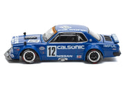 Skyline GT-R V8 Drift "Hakosuka" RHD (Right Hand Drive) #12 "Calsonic" Blue with Graphics 1/64 Diecast Model Car by Pop Race image 3