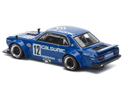 Skyline GT-R V8 Drift "Hakosuka" RHD (Right Hand Drive) #12 "Calsonic" Blue with Graphics 1/64 Diecast Model Car by Pop Race image 5