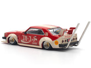 Skyline GT-R V8 Drift "Hakosuka" RHD (Right Hand Drive) "Coca-Cola (Japan)" Red and Cream 1/64 Diecast Model Car by Pop Race image 4