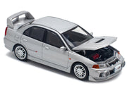 Mitsubishi Lancer Evolution IV RHD (Right Hand Drive) Steel Silver Metallic 1/64 Diecast Model Car by Pop Race image 3