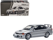 Mitsubishi Lancer Evolution IV RHD (Right Hand Drive) Steel Silver Metallic 1/64 Diecast Model Car by Pop Race image 4