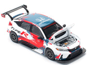 Honda Civic Type R TCR "Presentation" White with Graphics 1/64 Diecast Model Car by Pop Race image 2