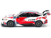 Honda Civic Type R TCR "Presentation" White with Graphics 1/64 Diecast Model Car by Pop Race image 3