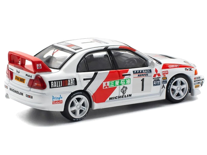 Mitsubishi Lancer Evolution IV RHD (Right Hand Drive) #1 Tommi Makinen - Seppo Harjanne Winner "Rally de Catalunya" (1997) 1/64 Diecast Model Car by Pop Race image 2