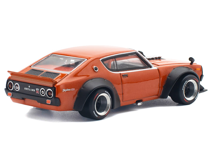 Skyline GT-R V8 Drift "Kenmeri" RHD (Right Hand Drive) Orange Metallic 1/64 Diecast Model Car by Pop Race image 2
