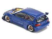 Pandem Civic EG6 VTEC RHD (Right Hand Drive) Blue Metallic with No Hood 1/64 Diecast Model Car by Pop Race image 4