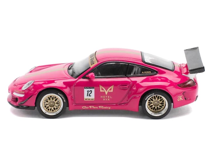 RWB 997 #12 "Hotel Ava" Pink Metallic 1/64 Diecast Model Car by Pop Race image 2