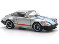 Singer 964 Silver Metallic with Blue and Red Stripes 1/64 Diecast Model Car by Pop Race image 4