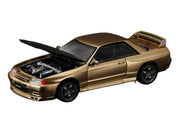 Skyline GT-R R32 RHD (Right Hand Drive) Chrome Gold with Carbon Hood "Tokyo Auto Salon 2025" 1/64 Diecast Model Car by Pop Race image 2