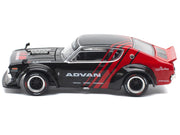 Skyline KPGC110 "Kenmeri" RHD (Right Hand Drive) "ADVAN" Black and Red 1/64 Diecast Model Car by Pop Race image 3