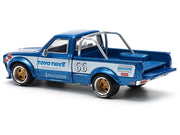 Datsun Pandem 620 Pickup Truck #66 Blue Metallic with White Stripes and Graphics 1/64 Diecast Model Car by Pop Race image 4