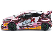 Toyota Goodride GR Yaris RHD (Right Hand Drive) "EVA RT Production Model-08" Pink Metallic with Graphics 1/64 Diecast Model Car by Pop Race image 2