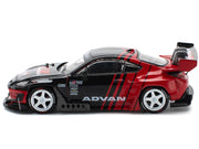 Toyota Pandem GR86 "Advan" Black and Red with Graphics 1/64 Diecast Model Car by Pop Race image 3