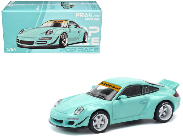 997 RWB Light Blue 1/64 Diecast Model Car by Pop Race