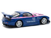 Mazda RX-7 RE-Amemiya Widebody RHD (Right Hand Drive) Blue with Pink Hood and Stripes 1/64 Diecast Model Car by Pop Race image 5