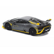 Lamborghini Huracan STO Matt Gray Metallic with Yellow Accents 1/64 Diecast Model Car by Pop Race image 5