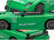 Mazda RX7 "RE Amemiya" Widebody RHD (Right Hand Drive) Green 1/64 Diecast Model Car by Pop Race image 4