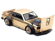Skyline GT-R V8 Drift "Hakosuka" RHD (Right Hand Drive) Gold Metallic 1/64 Diecast Model Car by Pop Race image 2
