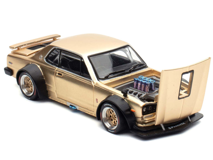 Skyline GT-R V8 Drift "Hakosuka" RHD (Right Hand Drive) Gold Metallic 1/64 Diecast Model Car by Pop Race image 2