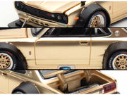 Skyline GT-R V8 Drift "Hakosuka" RHD (Right Hand Drive) Gold Metallic 1/64 Diecast Model Car by Pop Race image 5
