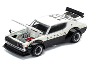 Skyline KPGC110 "Kenmeri" RHD (Right Hand Drive) "Japan National Police Agency Livery" Black and White 1/64 Diecast Model Car by Pop Race image 2