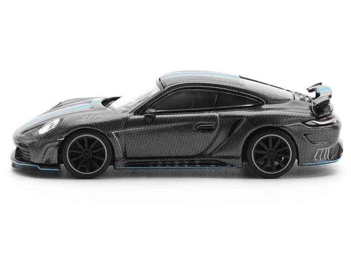992 Stinger GTR Carbon Edition with Blue Stripe 1/64 Diecast Model Car by Pop Race image 2
