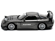 Mazda RX7 (FD) "RE Amemiya" Widebody RHD (Right Hand Drive) Gunmetal Gray Metallic with Carbon Hood 1/64 Diecast Model Car by Pop Race image 3