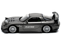 Mazda RX7 (FD) "RE Amemiya" Widebody RHD (Right Hand Drive) Gunmetal Gray Metallic with Carbon Hood 1/64 Diecast Model Car by Pop Race image 3