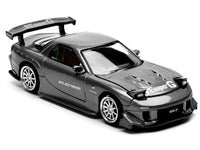 Mazda RX7 (FD) "RE Amemiya" Widebody RHD (Right Hand Drive) Gunmetal Gray Metallic with Carbon Hood 1/64 Diecast Model Car by Pop Race image 4