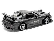 Mazda RX7 (FD) "RE Amemiya" Widebody RHD (Right Hand Drive) Gunmetal Gray Metallic with Carbon Hood 1/64 Diecast Model Car by Pop Race image 5