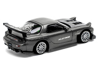 Mazda RX7 (FD) "RE Amemiya" Widebody RHD (Right Hand Drive) Gunmetal Gray Metallic with Carbon Hood 1/64 Diecast Model Car by Pop Race image 5