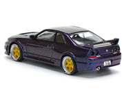 Skyline GT-R (R33) RHD (Right Hand Drive) Midnight Purple Metallic with Carbon Hood 1/64 Diecast Model Car by Pop Race image 4