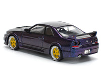 Skyline GT-R (R33) RHD (Right Hand Drive) Midnight Purple Metallic with Carbon Hood 1/64 Diecast Model Car by Pop Race image 4