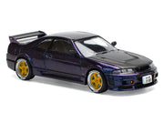 Skyline GT-R (R33) RHD (Right Hand Drive) Midnight Purple Metallic with Carbon Hood 1/64 Diecast Model Car by Pop Race image 5