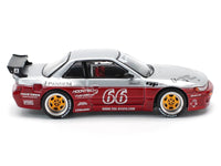 Nissan Pandem S13 RHD (Right Hand Drive) #66 "Moontech" Silver and Red Metallic 1/64 Diecast Model Car by Pop Race image 3