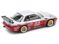 Nissan Pandem S13 RHD (Right Hand Drive) #66 "Moontech" Silver and Red Metallic 1/64 Diecast Model Car by Pop Race image 4