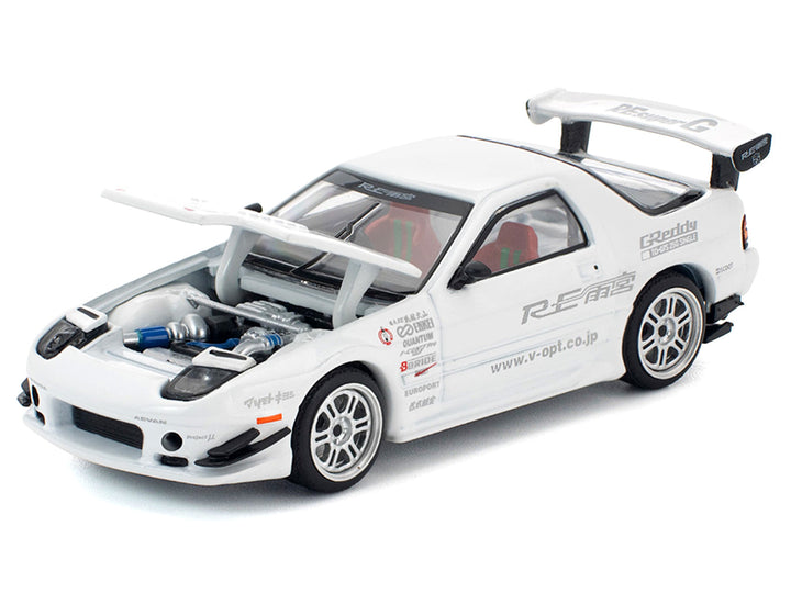Mazda RX7 (FC3S) RE Amemiya RHD (Right Hand Drive) White 1/64 Diecast Model Car by Pop Race image 2