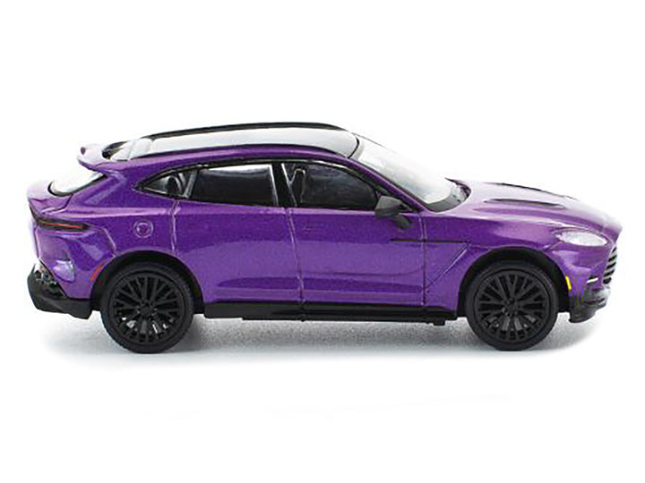 Aston Martin DBX 707 Storm Purple Metallic with Black Top 1/64 Diecast Model Car by Pop Race image 2