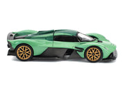 Aston Martin Valkyrie Iridescent Emerald Metallic with Green Carbon Top 1/64 Diecast Model Car by Pop Race image 3