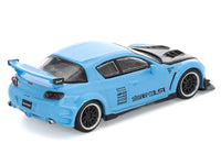 Mazda RX8 RE-Amemiya Widebody RHD (Right Hand Drive) Light Blue with Carbon Hood 1/64 Diecast Model Car by Pop Race image 4