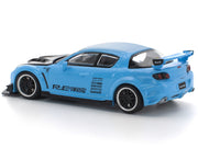Mazda RX8 RE-Amemiya Widebody RHD (Right Hand Drive) Light Blue with Carbon Hood 1/64 Diecast Model Car by Pop Race image 5