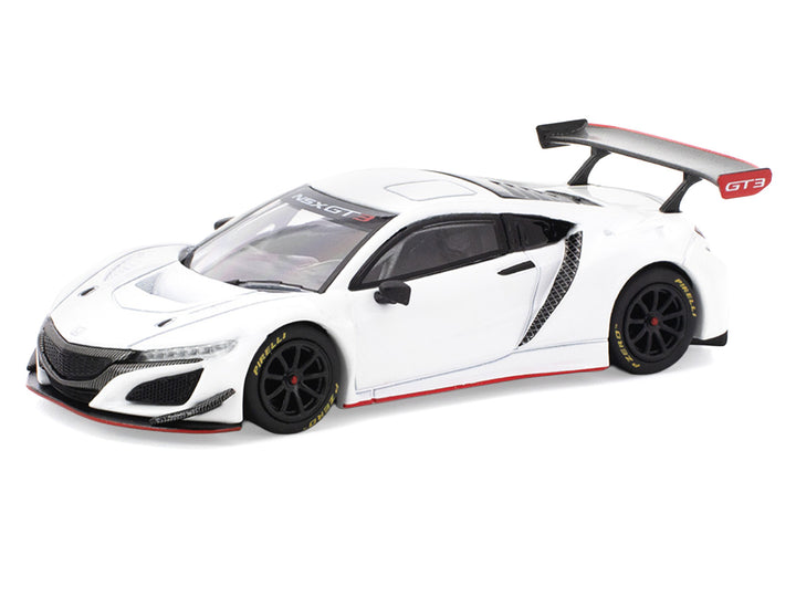 Honda NSX GT3 EVO22 White 1/64 Diecast Model Car by Pop Race image 2