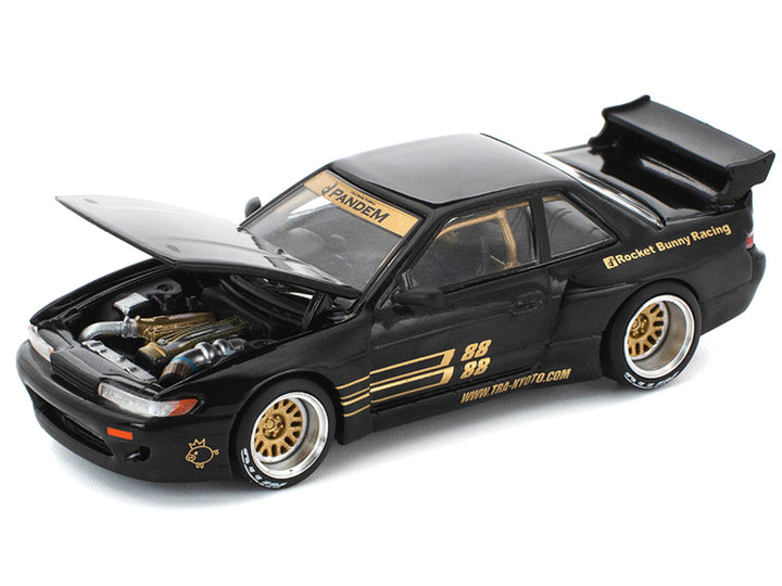 Pandem S13 RHD (Right Hand Drive) Black with Gold Accents 1/64 Diecast Model Car by Pop Race image 2