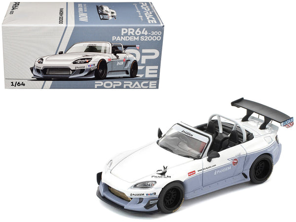 Pop Race Honda Pandem S2000 white blue-gray right-hand drive 1:64 PR640300, product image 1