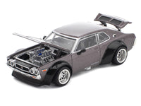 Datsun Laurel C130 RHD (Right Hand Drive) Gray Metallic 1/64 Diecast Model Car by Pop Race image 3