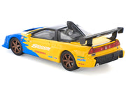 Honda NSX-R GT RHD (Right Hand Drive) "Spoon Sports" Blue and Yellow with Black Top 1/64 Diecast Model Car by Pop Race image 4