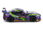 Toyota Pandem GR Supra RHD (Right Hand Drive) "EVA RT Test Type-01 GoodRide" Purple Metallic with Graphics 1/64 Diecast Model Car by Pop Race image 2
