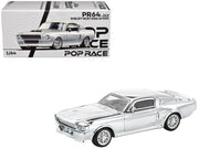 Shelby Mustang GT500 Silver Chrome 1/64 Diecast Model Car by Pop Race
