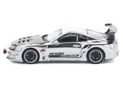 Toyota Supra "Top Secret" GT300 RHD (Right Hand Drive) Silver Chrome 1/64 Diecast Model Car by Pop Race image 3