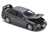 Mitsubishi Lancer Evolution IV RHD (Right Hand Drive) Dark Gray Metallic 1/64 Diecast Model Car by Pop Race image 2